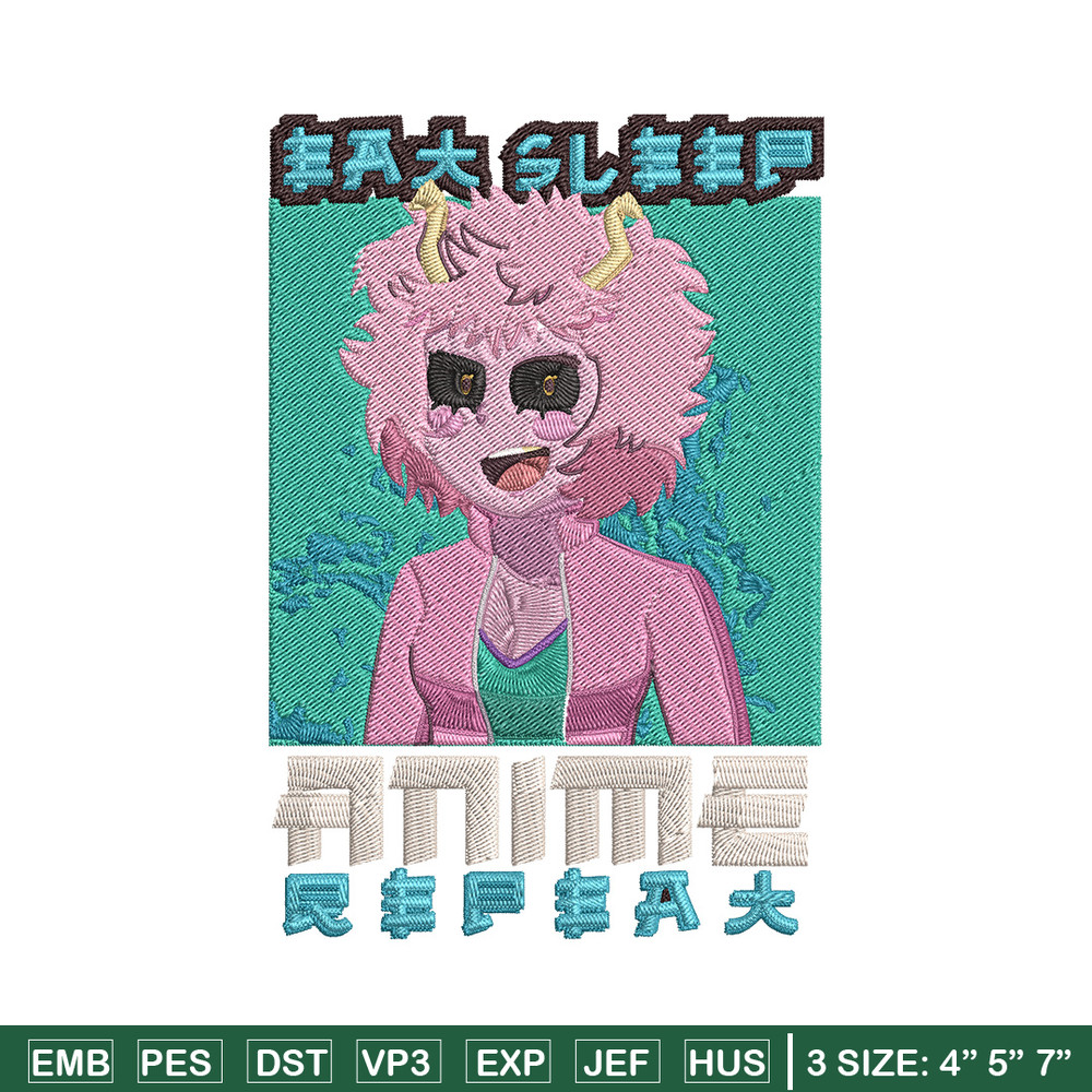 Mina Ashido Embroidery Design, Mha Embroidery, Embroidery File, Anime Embroidery,Anime shirt, Digital download.jpg