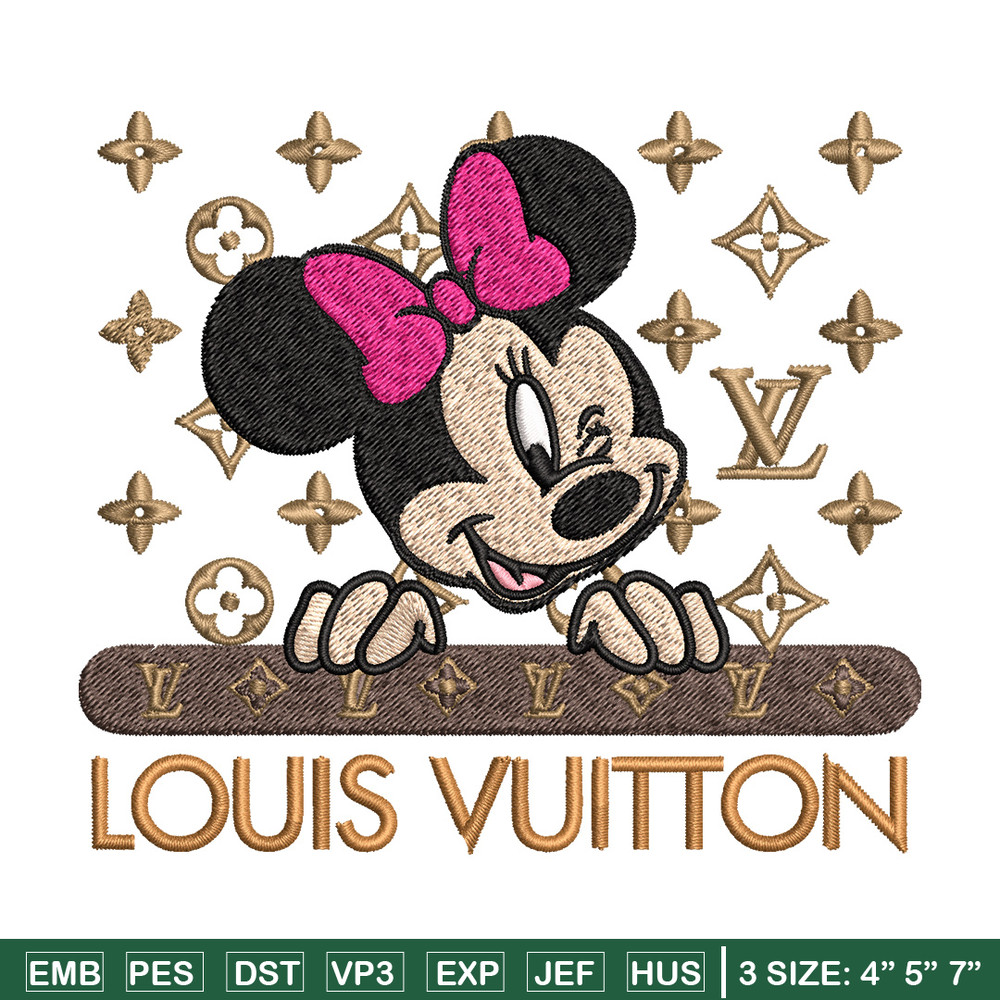 Minnie louis vuitton Embroidery Design, Lv Embroidery, Brand Embroidery, Logo shirt, Embroidery File, Digital download.jpg