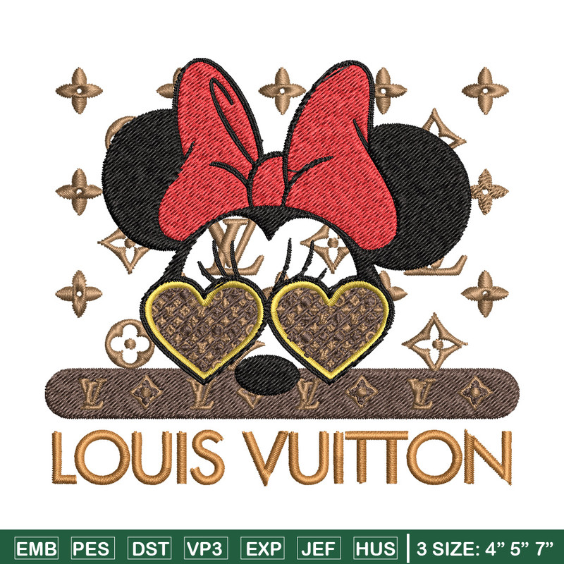 Minnie love lv Embroidery Design, Lv Embroidery, Embroidery File, Brand Embroidery, Logo shirt, Digital download.jpg