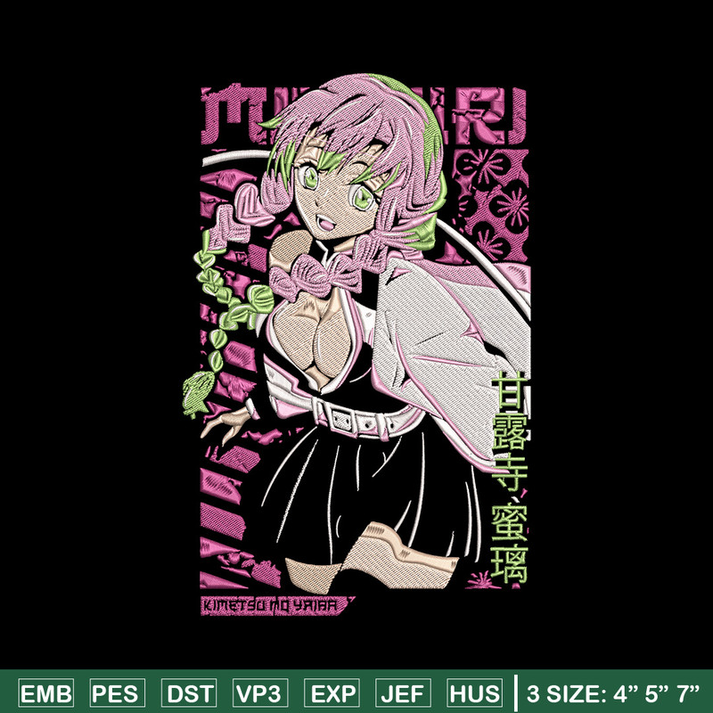 Mitsuri poster Embroidery Design, Demon slayer Embroidery, Embroidery File,Anime Embroidery,Anime shirt,Digital download.jpg