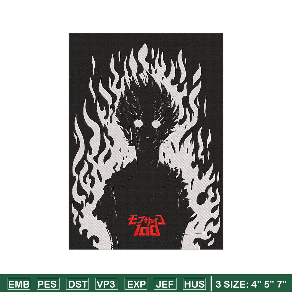 Mob 100 poster Embroidery Design, Mob 100 Embroidery, Embroidery File, Anime Embroidery, Anime shirt, Digital download.jpg