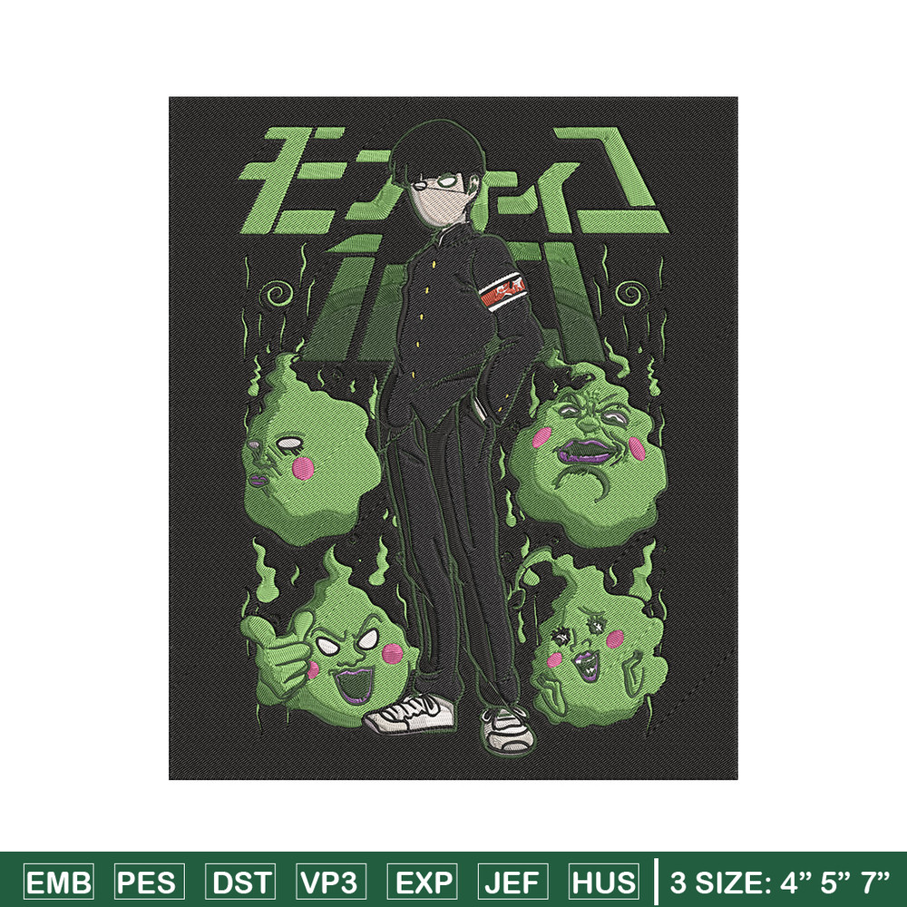 Mob100 poster Embroidery Design, Mob100 Embroidery, Embroidery File, Anime Embroidery, Anime shirt, Digital download.jpg