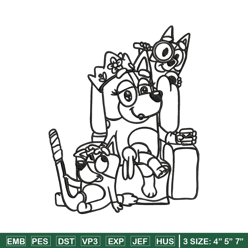 Mum bluey bingo Coloring Pages Embroidery, Bluey Embroidery, Embroidery File, cartoon design, Digital download..jpg