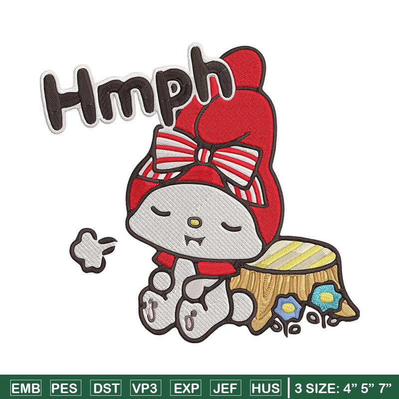 My Melody hmph Embroidery Design, Hello kitty Embroidery, Embroidery File, Anime Embroidery, Digital download.jpg