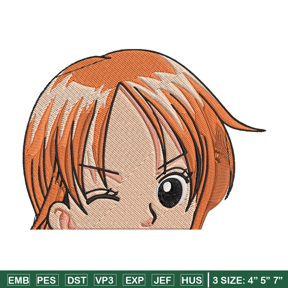 Nami Peeker Embroidery Design, One piece Embroidery, Embroidery File, Anime Embroidery, Anime shirt, Digital download.jpg