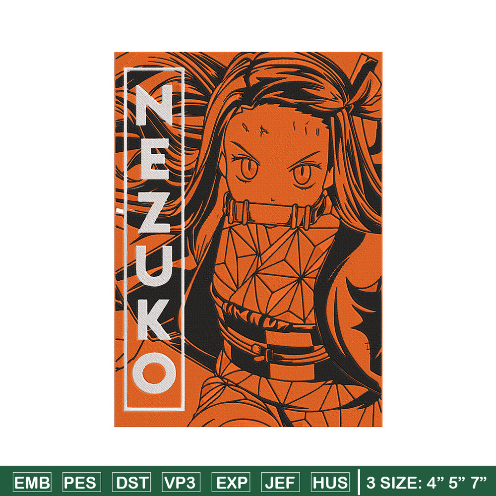 Nezuko kamado Embroidery Design, Demon slayer Embroidery,Embroidery File, Anime Embroidery, Anime shirt,Digital download.jpg