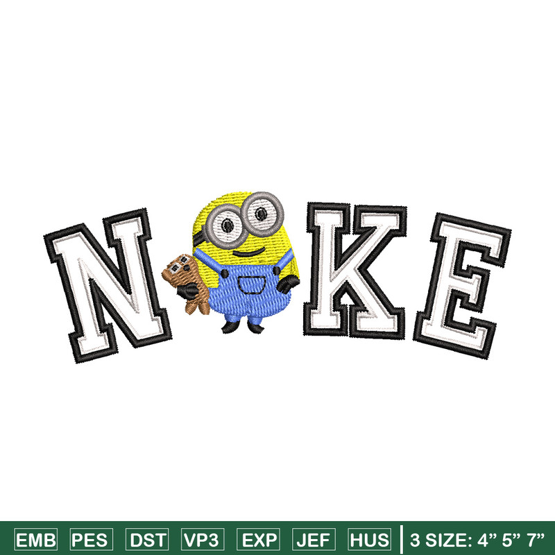 Nike minion embroidery design, Minion embroidery, Nike design, Embroidery shirt, Embroidery file, Digital download.jpg