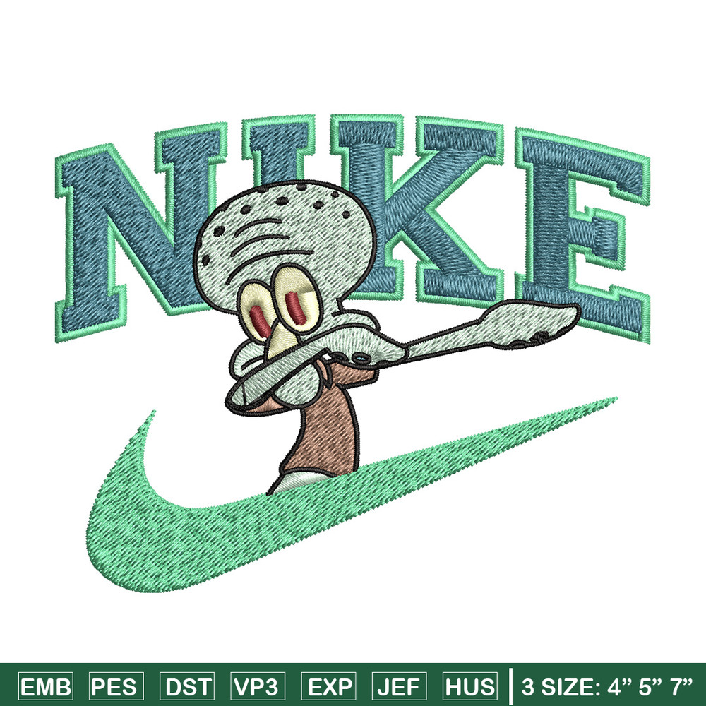 Nike Squidward Embroidery Design, Spongebob Embroidery, Nike Embroidery, Embroidery File, Logo shirt, Digital download.jpg