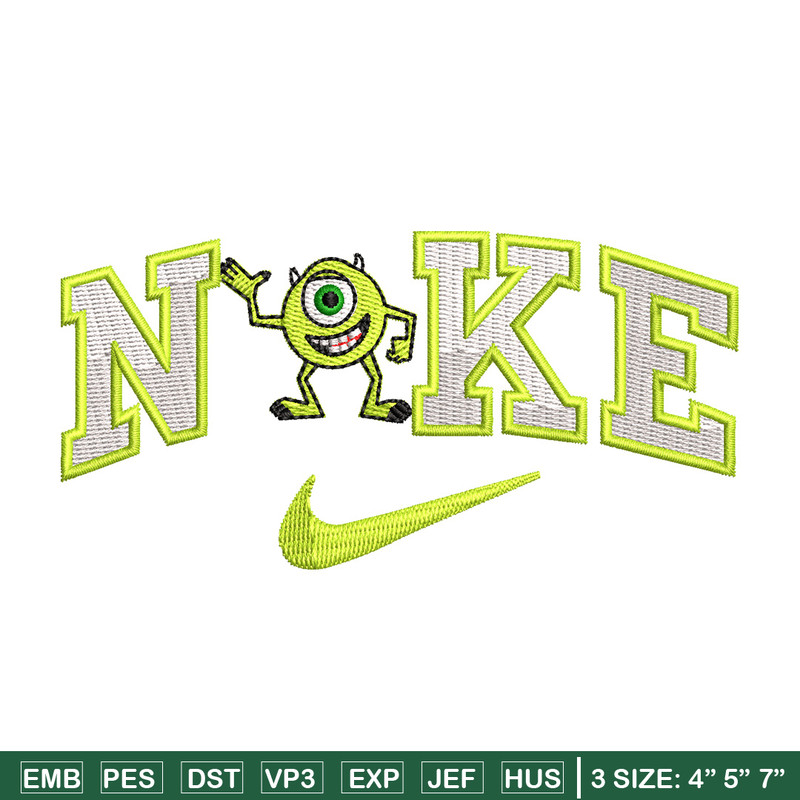 Nike x mike embroidery design, Disney embroidery, Nike design, Embroidery shirt, Embroidery file, Digital download.jpg