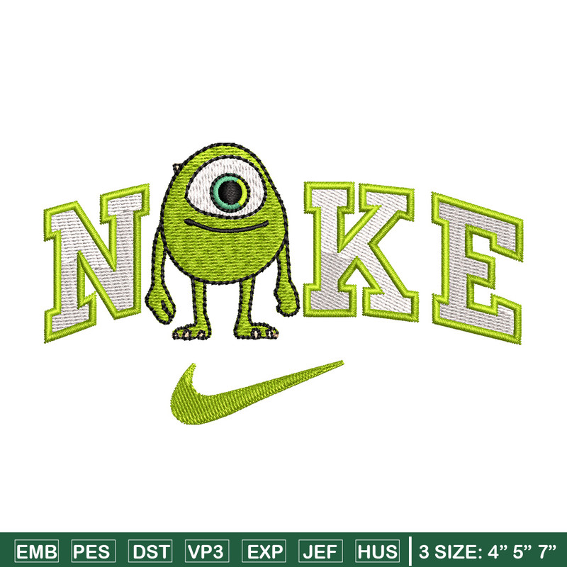 Nike x mike embroidery design, Disney monster embroidery, Nike design,Embroidery file,Embroidery shirt,Digital download.jpg