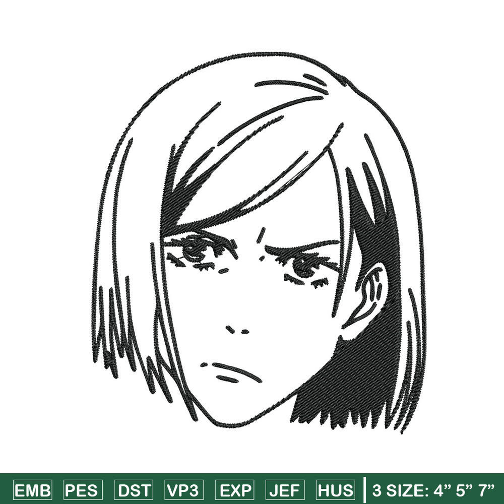Nobara face Embroidery Design, Jujutsu Embroidery, Embroidery File, Anime Embroidery, Anime shirt, Digital download.jpg