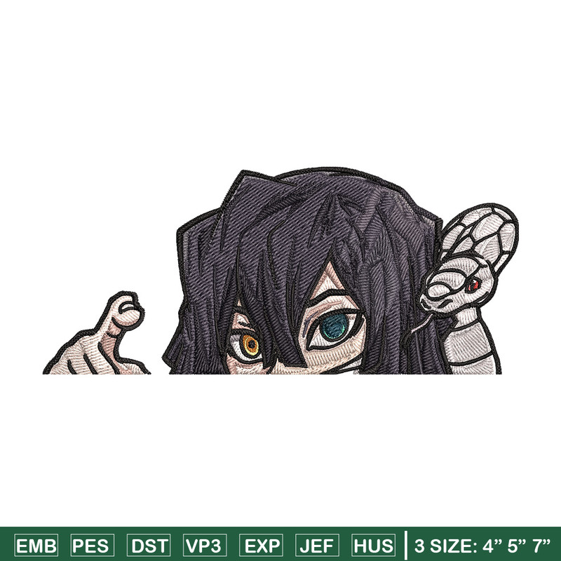 Obanai Peeker Embroidery Design, Demon slayer Embroidery, Embroidery File, Anime Embroidery, Digital download.jpg