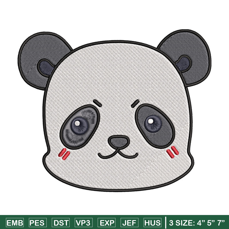 Panda face Embroidery Design, Jujutsu Embroidery, Embroidery File, Anime Embroidery, Anime shirt, Digital download.jpg