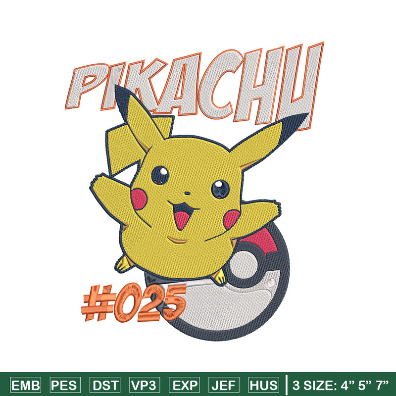 Pikachu cute Embroidery Design, Pokemon Embroidery, Embroidery File, Anime Embroidery, Anime shirt, Digital download (2).jpg