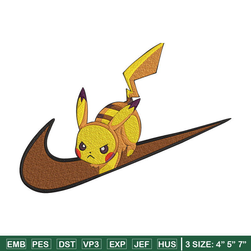 Pikachu x nike Embroidery Design, Pokemon Embroidery, Embroidery File, Nike Embroidery, Anime shirt, Digital download.jpg
