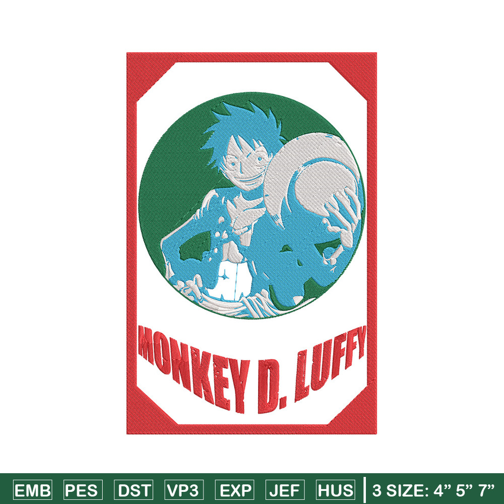 Poster luffy Embroidery Design, One piece Embroidery, Embroidery File, Anime Embroidery, Anime shirt, Digital download.jpg