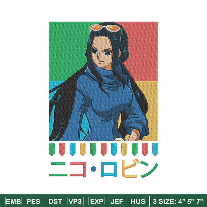 Poster Robin Embroidery Design, One piece Embroidery, Embroidery File, Anime Embroidery, Anime shirt, Digital download.jpg