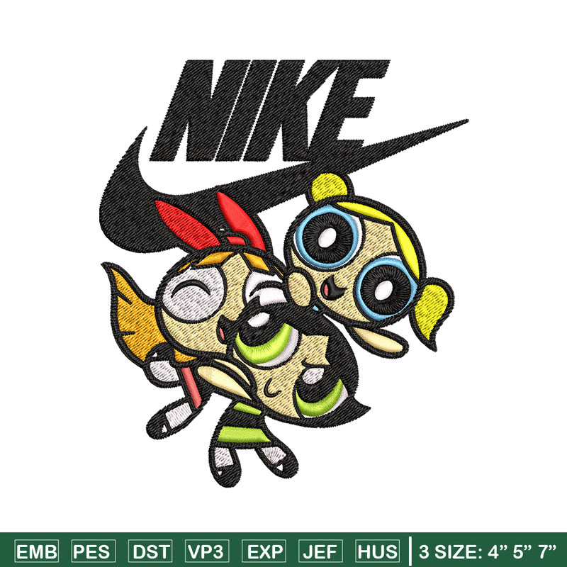 Powerpuff Girls Nike Embroidery design, Powerpuff Girls Embroidery, Nike design, Embroidery file, Instant download..jpg