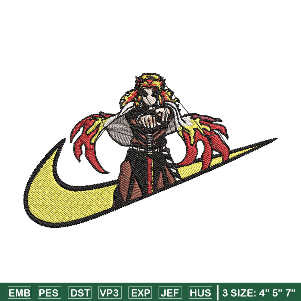 Rengoku nike Embroidery Design, Demon slayer Embroidery, Embroidery File, Nike Embroidery, Anime shirt, Digital download.jpg