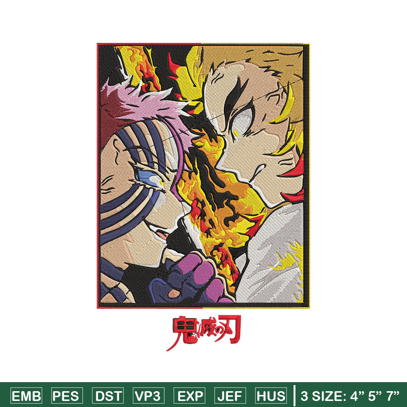 Rengoku x Akaza Embroidery Design, Demon slayer Embroidery, Embroidery File, Anime Embroidery, Digital download.jpg