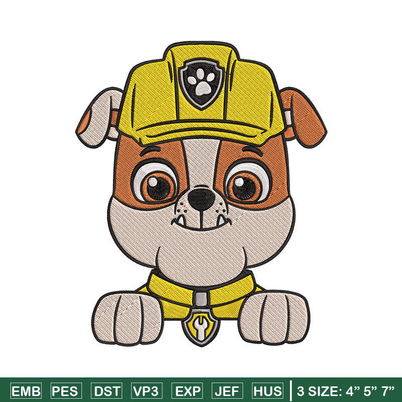 Rubble dog Embroidery Design, Paw patrol Embroidery, Embroidery File, Anime Embroidery, Anime shirt, Digital download..jpg