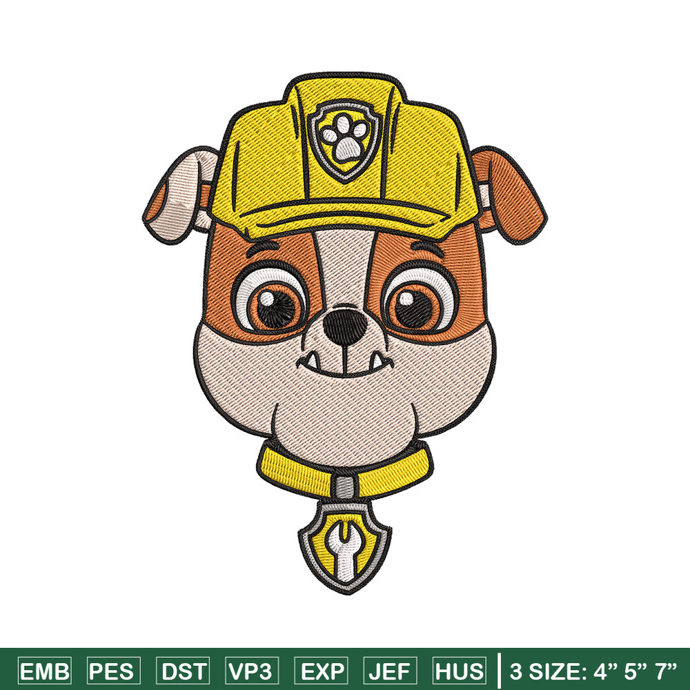 Rubble dog Embroidery Design, Paw patrol Embroidery, Embroidery File, Anime Embroidery, Anime shirt, Digital download.jpg