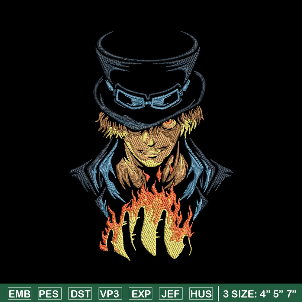 Sabo poster Embroidery Design,One piece Embroidery, Embroidery File, Anime Embroidery, Anime shirt, Digital download.jpg