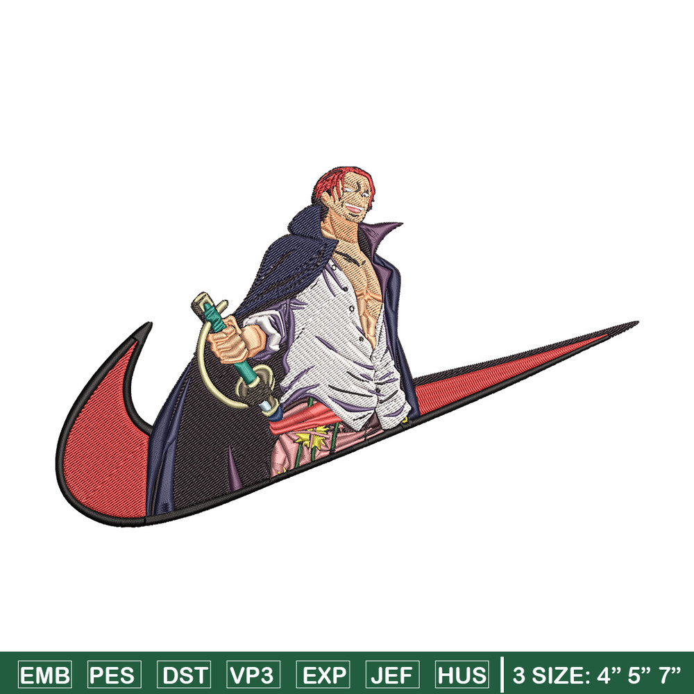 Shanks x nike Embroidery Design, One piece Embroidery, Embroidery File, Nike Embroidery, Anime shirt, Digital download.jpg