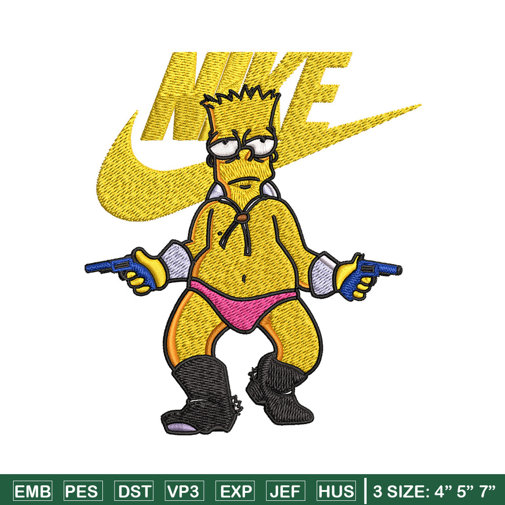Simpson funny Nike Embroidery design, cartoon Embroidery, Nike design, Embroidery file, cartoon shirt, Instant download..jpg