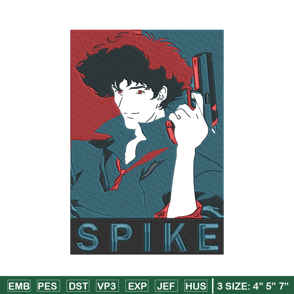 Spike poster Embroidery Design, Cowboy bebop Embroidery, Embroidery File, Anime Embroidery,Anime shirt,Digital download.jpg