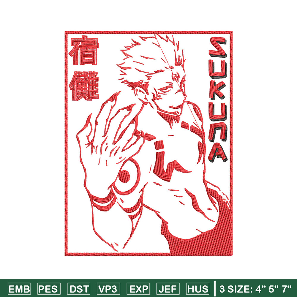 Sukuna poster Embroidery Design, Jujutsu Embroidery, Embroidery File, Anime Embroidery, Anime shirt, Digital download..jpg