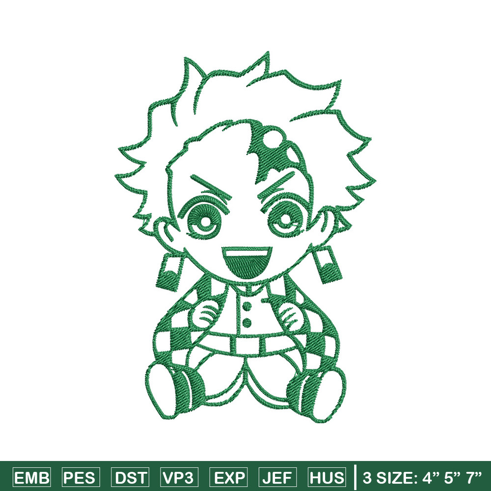 Tanjiro chibi Embroidery Design, Demon slayer Embroidery, Embroidery File, Anime Embroidery, Digital download.jpg