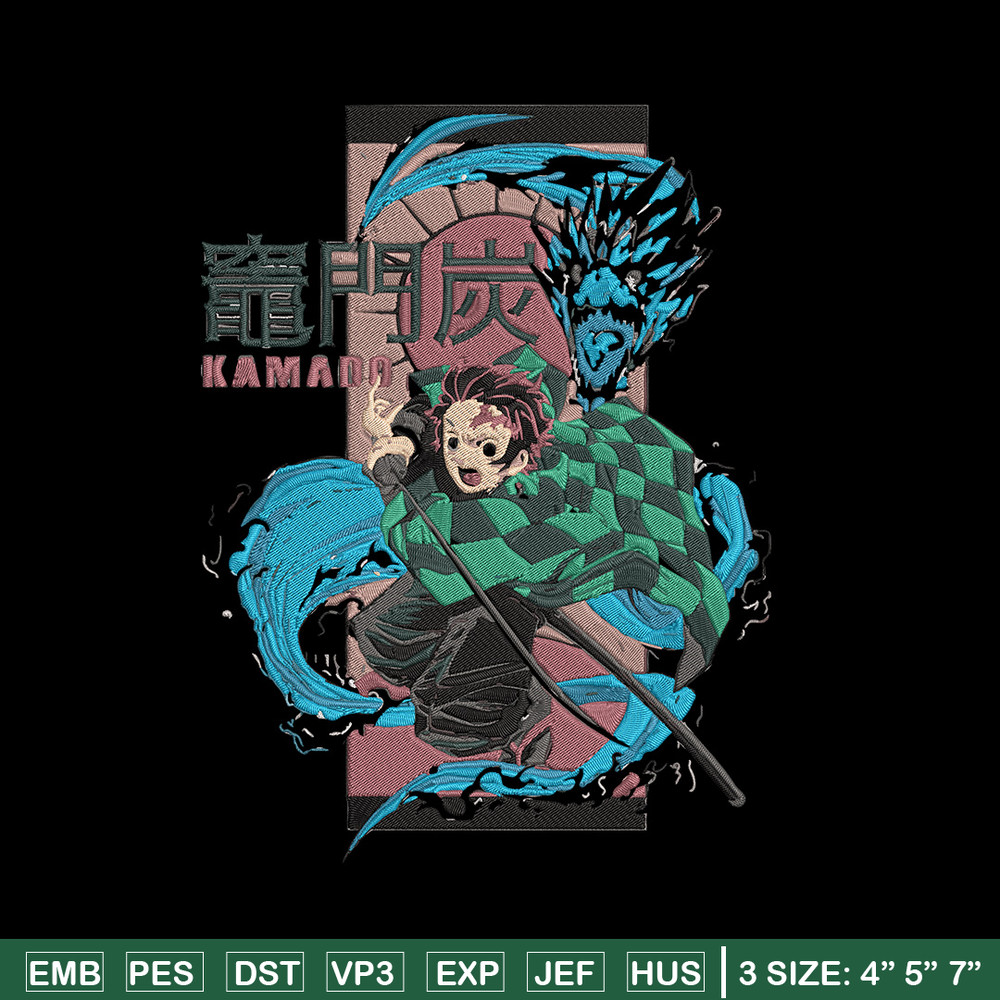 Tanjiro kamado Embroidery Design,Demon slayer Embroidery,Embroidery File, Anime Embroidery,Anime shirt, Digital download.jpg