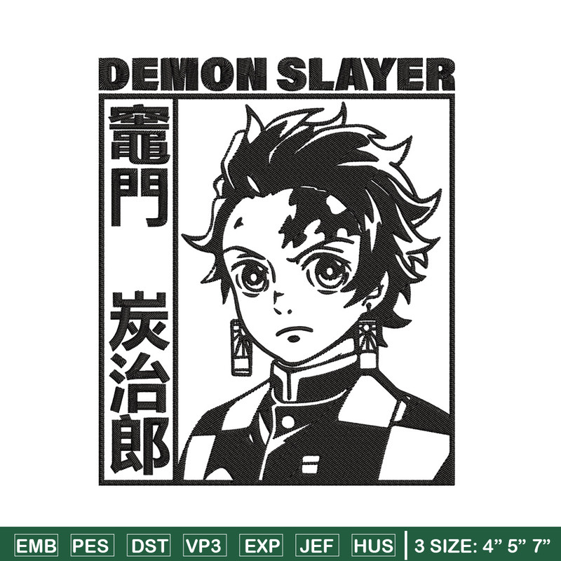 Tanjiro Kamado Embroidery Design,Demon slayer Embroidery,Embroidery File,Anime Embroidery,Anime shirt, Digital download..jpg