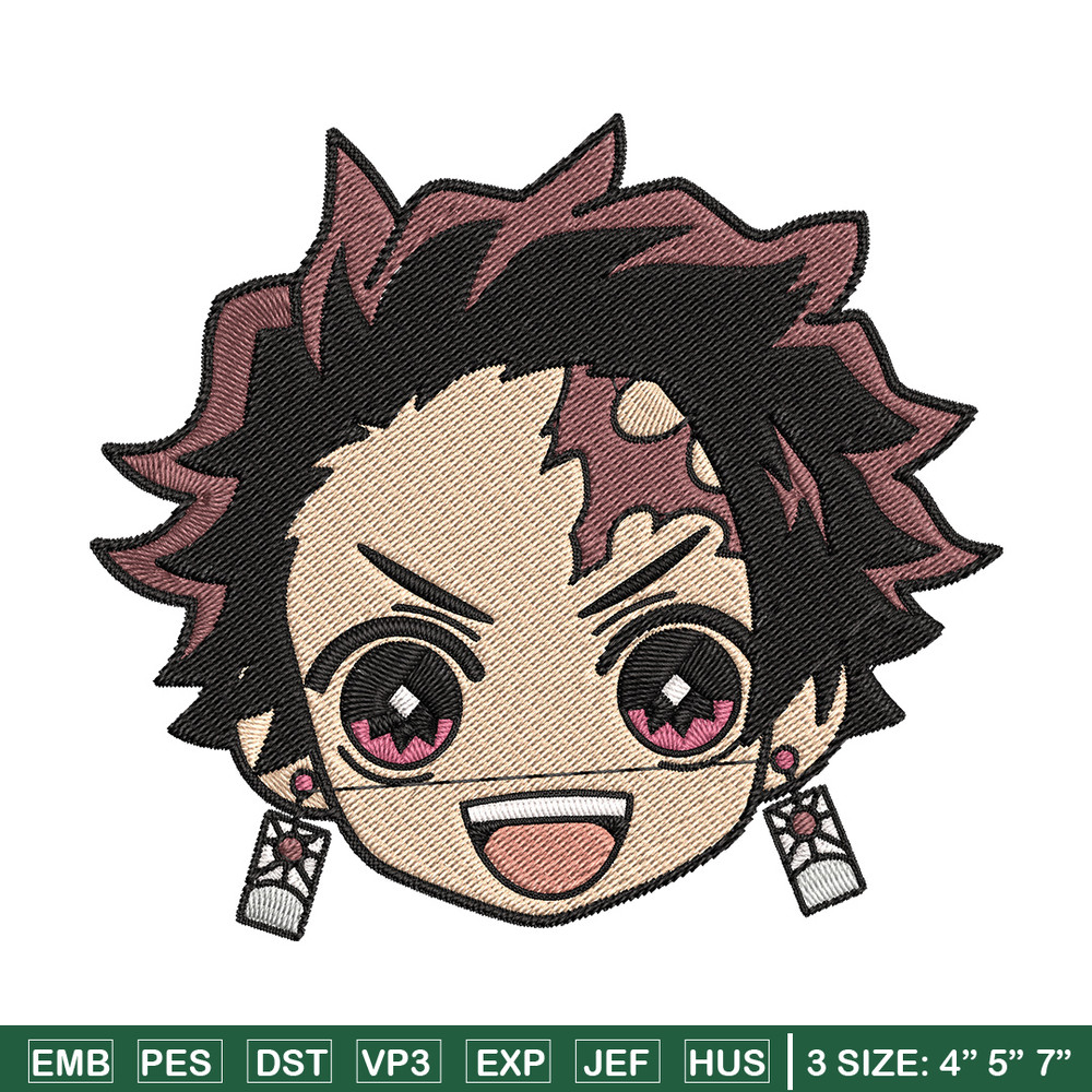 Tanjiro sticker Embroidery Design, Demon slayer Embroidery, Embroidery File, Anime Embroidery, Digital download.jpg
