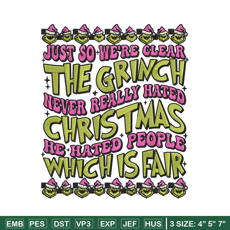 The grinch Embroidery Design, Grinch Embroidery, Embroidery File, Chrismas Embroidery, Anime shirt, Digital download.jpg