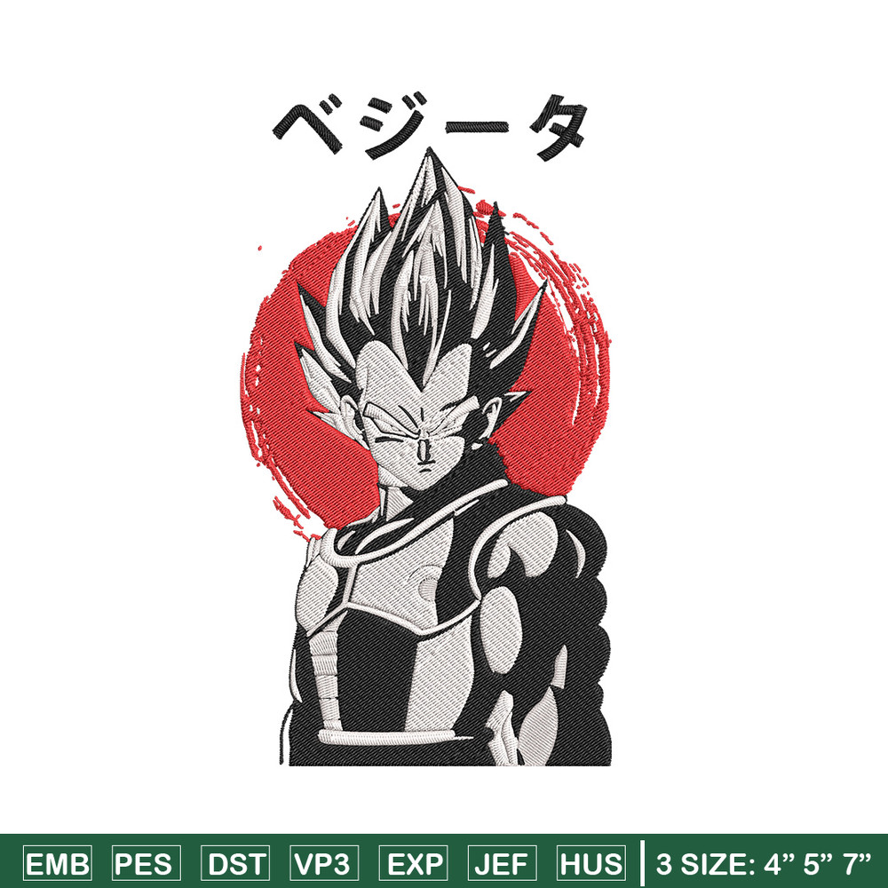 Vegeta Poster Embroidery Design, Dragonball Embroidery, Embroidery File, Anime Embroidery,Anime shirt, Digital download.jpg