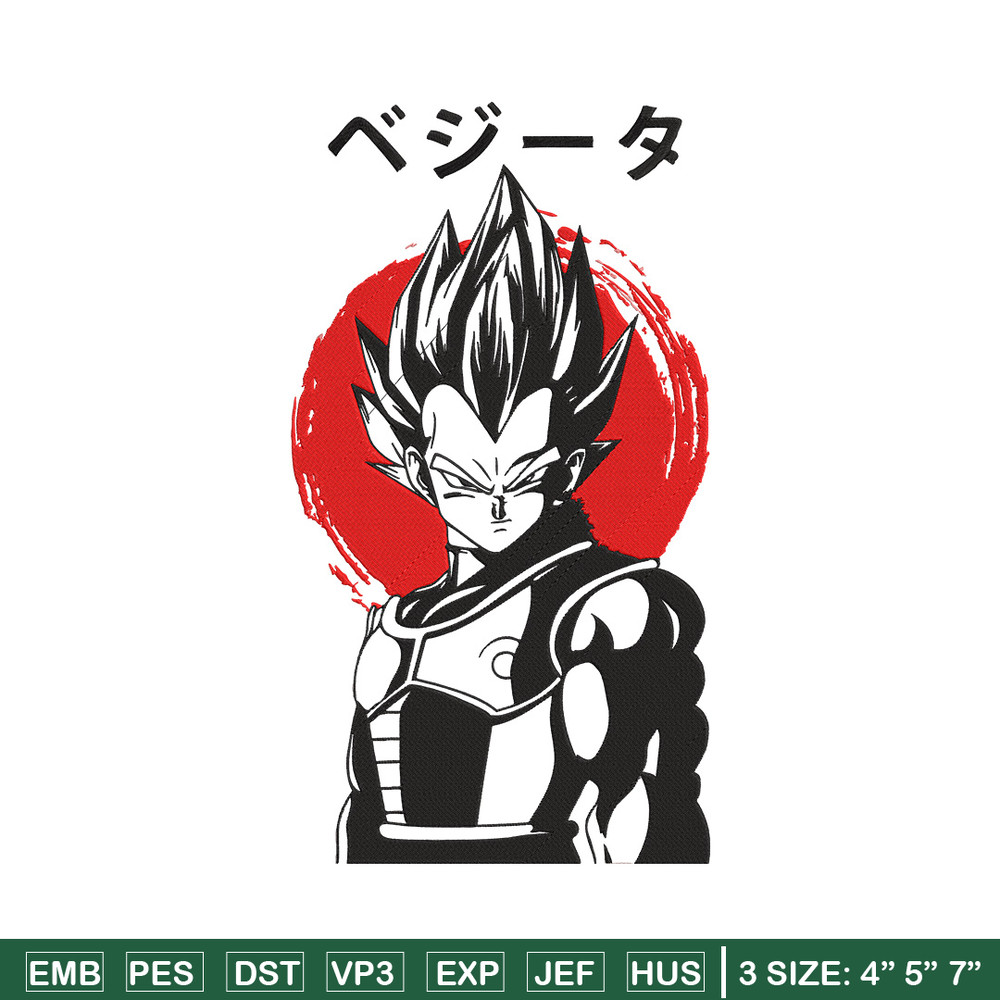 Vegeta poster Embroidery Design, Dragonball Embroidery,Embroidery File, Anime Embroidery, Anime shirt, Digital download.jpg