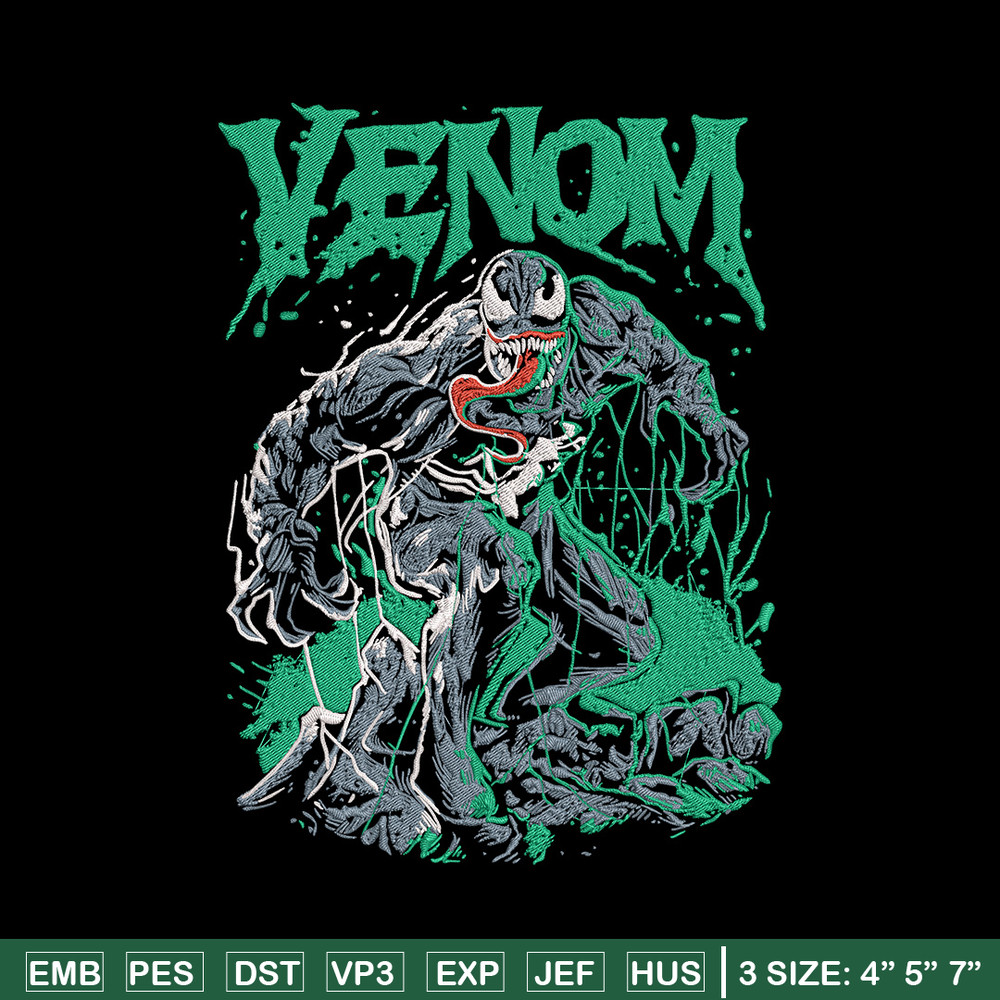 Venom poster Embroidery Design, Venom Embroidery, Embroidery File, Anime Embroidery, Anime shirt, Digital download.jpg