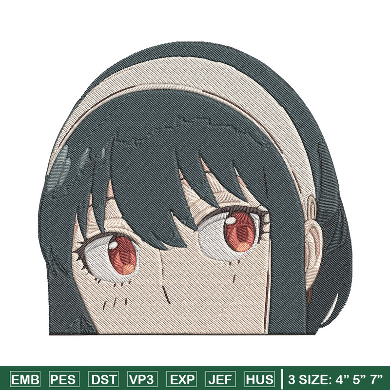 Yor peeker Embroidery Design, Spy x family Embroidery, Embroidery File, Anime Embroidery, Anime shirt, Digital download..jpg