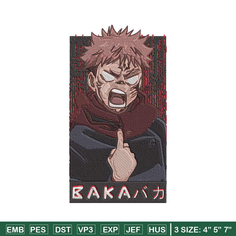 Yuji poster Embroidery Design, Jujutsu Embroidery, Embroidery File, Anime Embroidery, Anime shirt,Digital download..jpg