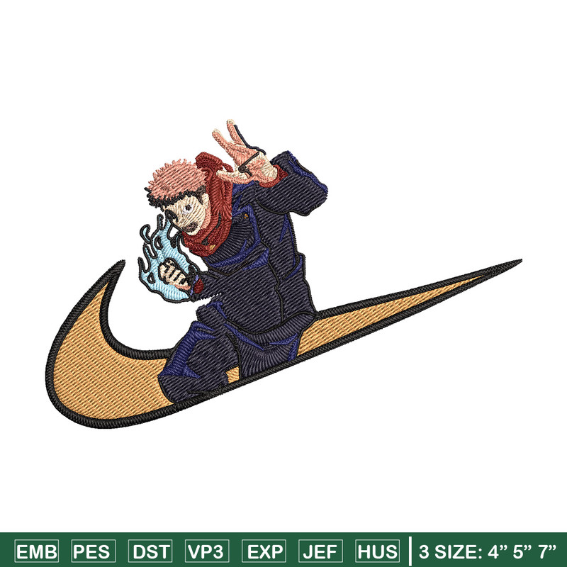 Yuji x nike Embroidery Design, Jujutsu Embroidery, Embroidery File, Nike Embroidery, Anime shirt, Digital download.jpg