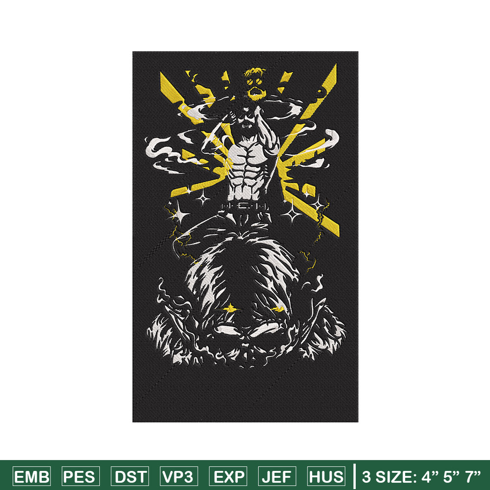 Zeke Yeager Embroidery Design, Aot Embroidery, Embroidery File, Anime Embroidery, Anime shirt, Digital download.jpg