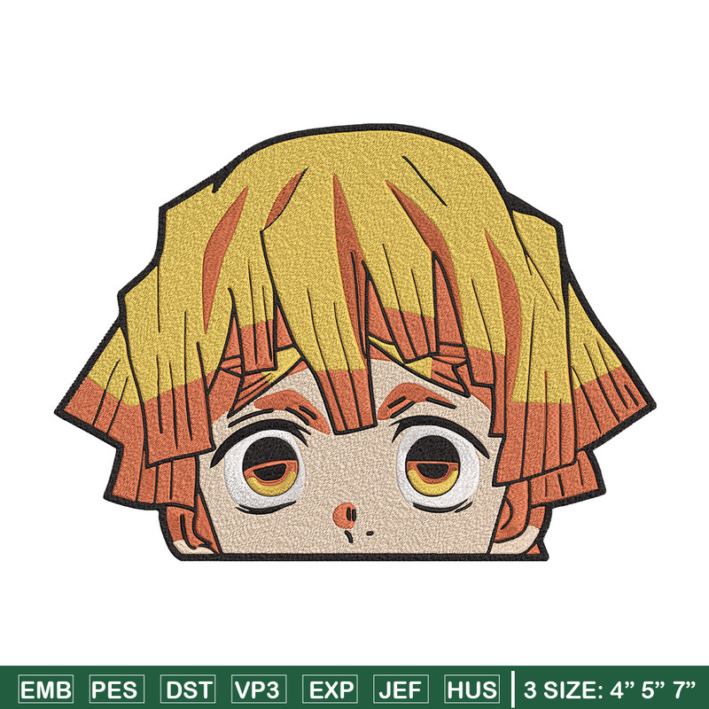 Zenitsu Peeker Embroidery Design, Demon slayer Embroidery, Embroidery File, Anime Embroidery,Anime shirt,Digital download.jpg