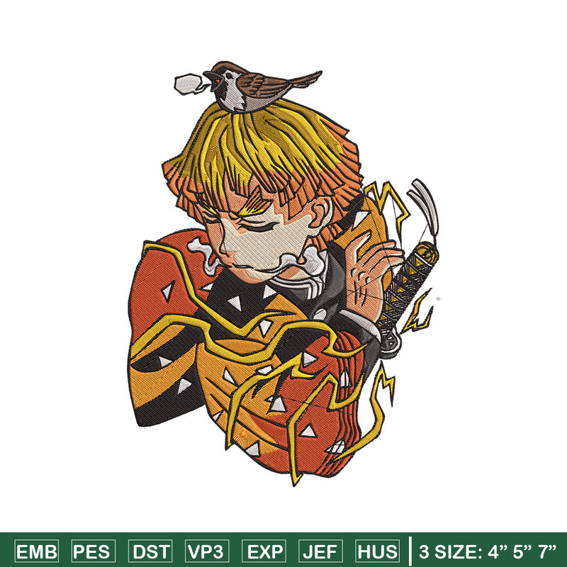 Zenitsu poster Embroidery Design, Demon slayer Embroidery,Embroidery File,Anime Embroidery,Anime shirt,Digital download..jpg