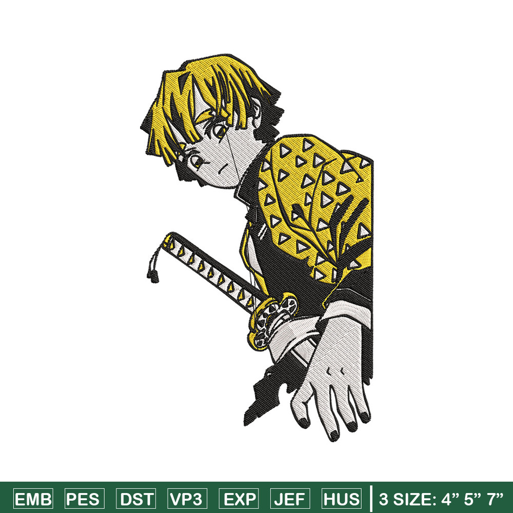 Zenitsu poster Embroidery Design,Demon slayer Embroidery, Embroidery File,Anime Embroidery,Anime shirt,Digital download.jpg