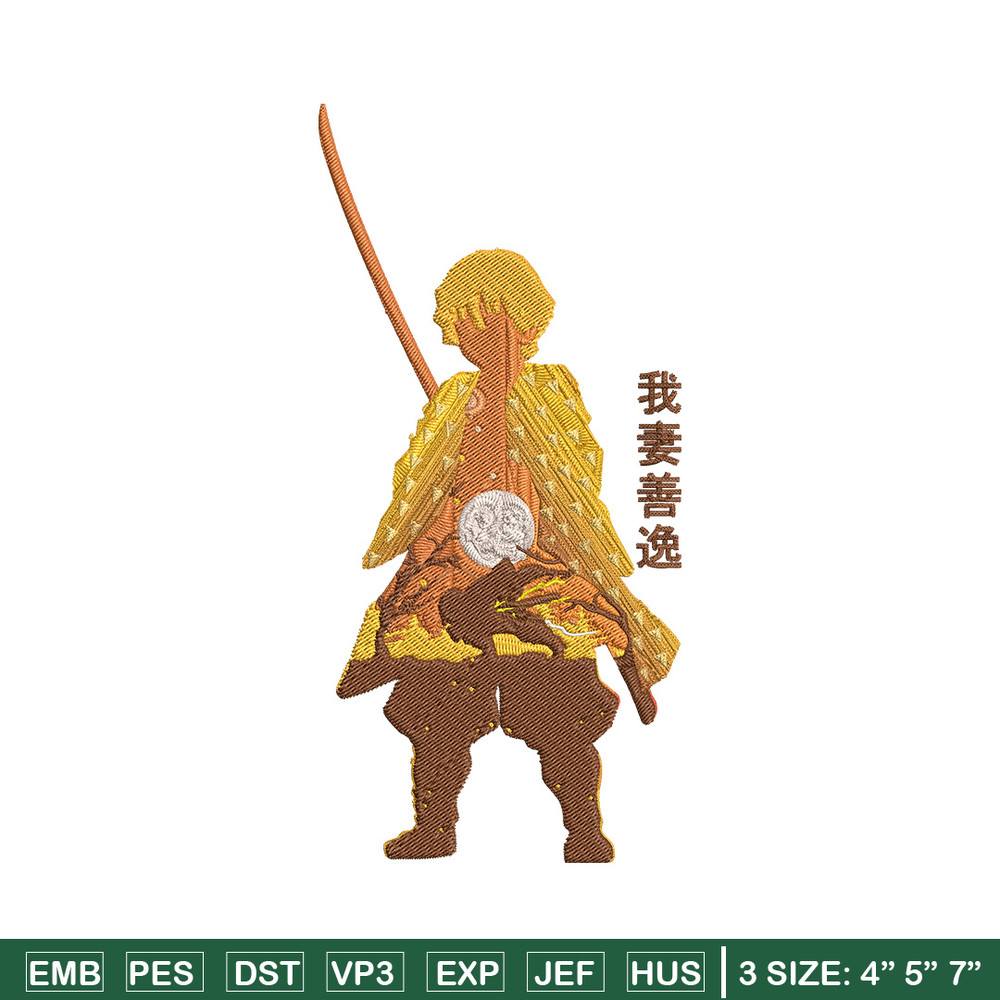 Zenitsu poster Embroidery Design,Demon slayer Embroidery,Embroidery File, Anime Embroidery,Anime shirt, Digital download.jpg