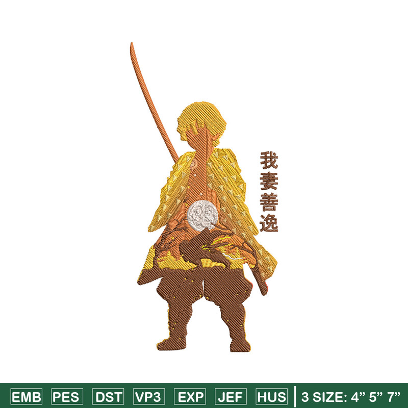 Zenitsu poster Embroidery Design,Demon slayer Embroidery,Embroidery File, Anime Embroidery,Anime shirt, Digital download.jpg