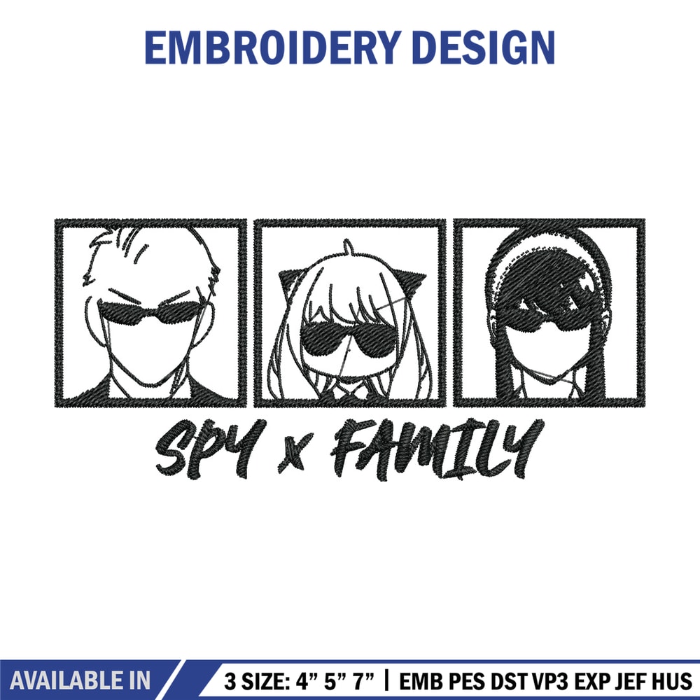 Anya family Embroidery Design, Spy x family Embroidery, Embroidery File, Nike Embroidery, Anime shirt, Digital download.jpg