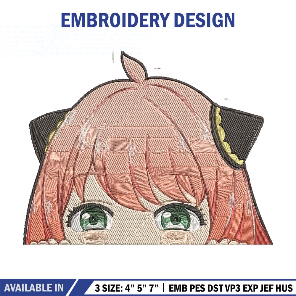 Anya Peek Embroidery Design, Spy x family Embroidery, Embroidery File, Anime Embroidery, Anime shirt, Digital download.jpg